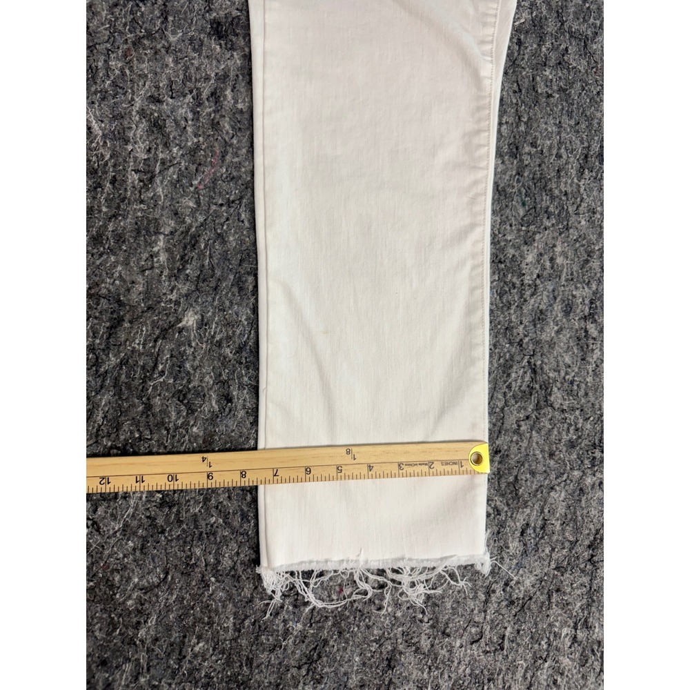 Gap Girlfriend Jeans White Raw Hem Stretch Denim Pants 28P Petite - Picture 5 of 11